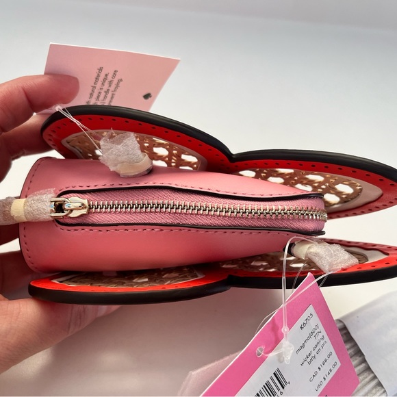 Kate Spade Wing It Wicker Butterfly Coin Purse On A Chain - Picture 3 of 9